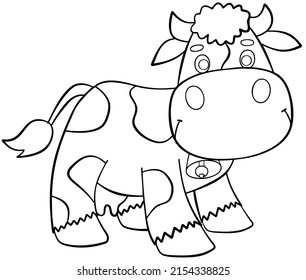 Cow Element Coloring Page Cartoon Style Stock Vector (Royalty Free ...