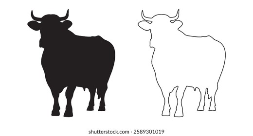 Cow Emblem Silhouette - High-Quality Cow Outline for Branding
