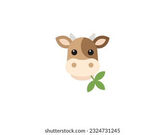 Cow emoji illustration. Cow vector emoticon. Cow icon