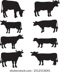 EPS Vaca - Silhueta Vaca - Clipart Vaca Animal