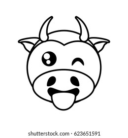 cow face animal outline