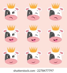 A cow face collection emosinal