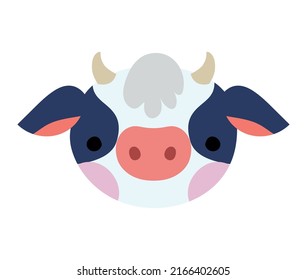 cow face design over white