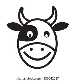 Cow Face Emotion Icon Illustration Sign Design