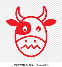 Cow Face emotion Icon Illustration sign design
