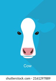 Cow face flat icon design, vector illustration