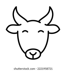 Cow, Cow Face Icon Logo Design Vector Template Illustration Sign And Symbol Pixels Perfect