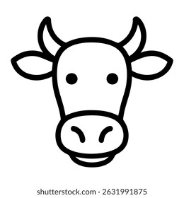 cow face icon on white background vector
Vector line icon animals