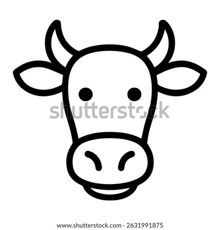 cow face icon on white background vector
Vector line icon animals