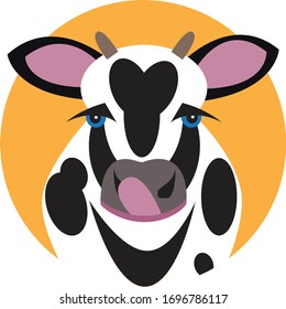 Cow Face Icon Round Silly