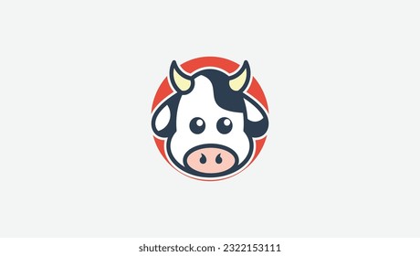 cow face logo vector design template