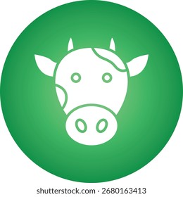 Kuh Gesicht einzelne Vektorsymbol Illustration