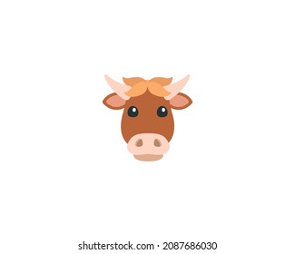 Cow face vector isolated icon. Emoji illustration. Cow vector emoticon