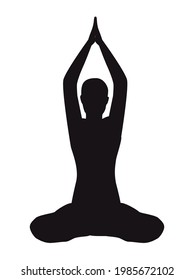 cow face yoga position silhouette icon