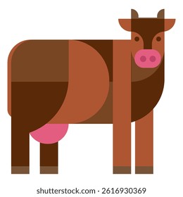 Cow farm animal in abstract modern geometric style. Creative concept design character. Vector illustration.