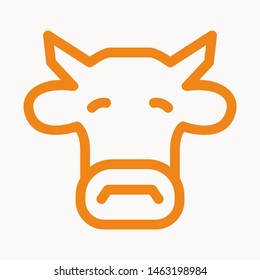 Cow, farm animal icon isolated sign symbol vector illustration - vector