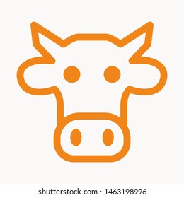 Cow, farm animal icon isolated sign symbol vector illustration - vector