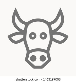 Cow, farm animal icon isolated sign symbol vector illustration - vector