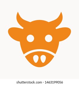 Cow, farm animal icon isolated sign symbol vector illustration - vector