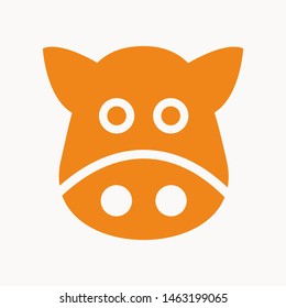 Cow, farm animal icon isolated sign symbol vector illustration - vector