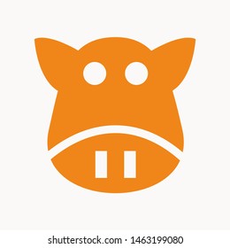 Cow, farm animal icon isolated sign symbol vector illustration - vector