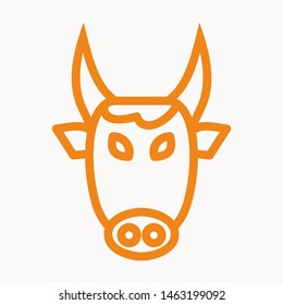 Cow, farm animal icon isolated sign symbol vector illustration - vector
