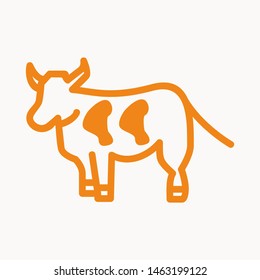 Cow, farm animal icon isolated sign symbol vector illustration - vector