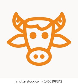 Cow, farm animal icon isolated sign symbol vector illustration - vector