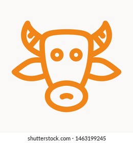 Cow, farm animal icon isolated sign symbol vector illustration - vector