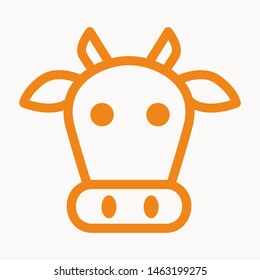 Cow, farm animal icon isolated sign symbol vector illustration - vector