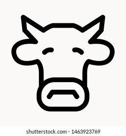 Cow, farm animal icon isolated sign symbol vector illustration - vector