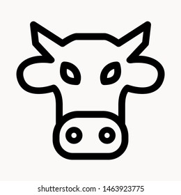 Cow, farm animal icon isolated sign symbol vector illustration - vector