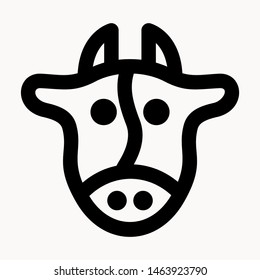 Cow, farm animal icon isolated sign symbol vector illustration - vector