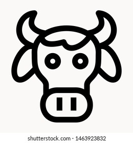 Cow, farm animal icon isolated sign symbol vector illustration - vector