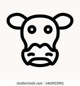 Cow, farm animal icon isolated sign symbol vector illustration - vector