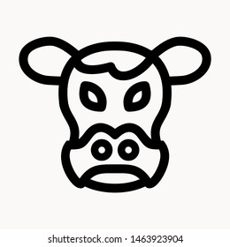 Cow, farm animal icon isolated sign symbol vector illustration - vector