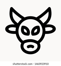 Cow, farm animal icon isolated sign symbol vector illustration - vector