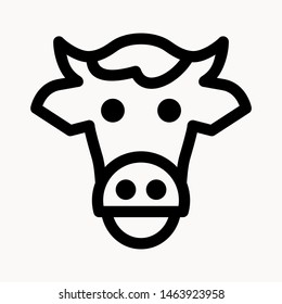 Cow, farm animal icon isolated sign symbol vector illustration - vector