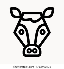 Cow, farm animal icon isolated sign symbol vector illustration - vector
