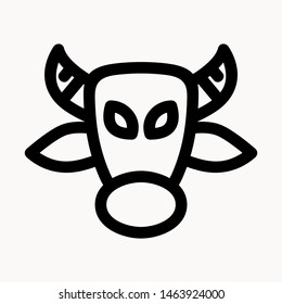 Cow, farm animal icon isolated sign symbol vector illustration - vector