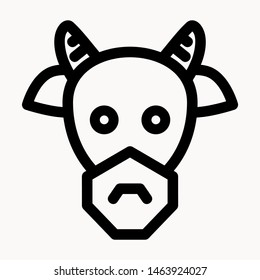 Cow, farm animal icon isolated sign symbol vector illustration - vector