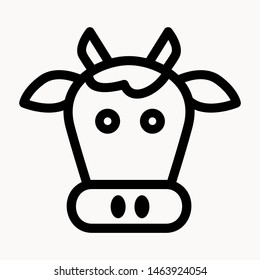 Cow, farm animal icon isolated sign symbol vector illustration - vector