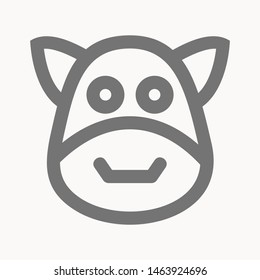 Cow, farm animal icon isolated sign symbol vector illustration - vector