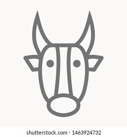 Cow, farm animal icon isolated sign symbol vector illustration - vector