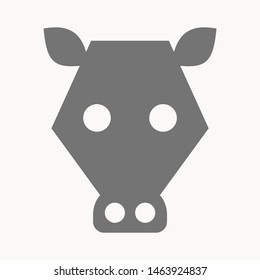 Cow, farm animal icon isolated sign symbol vector illustration - vector