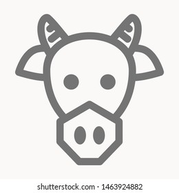 Cow, farm animal icon isolated sign symbol vector illustration - vector