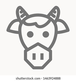 Cow, farm animal icon isolated sign symbol vector illustration - vector