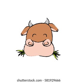 Cow farm animal icon vector illustration graphic design