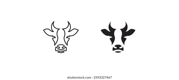 Cow, farm animal line icon. beast vector, sign, symbol, logo, illustration, editable stroke, flat design style isolated on white