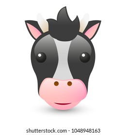Cow Farm Animals Emoji Illustration Face Vector Design Art